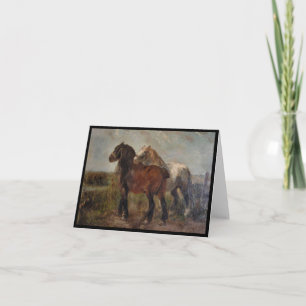 Belgisk Draft Horse Vintage Fine Art Farm-målning Kort