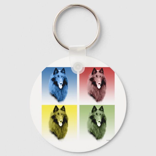 Belgisk fårhundspoppart nyckelring (Framsida)