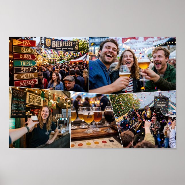 Belgisk festivalaffisch för hantverksöl poster (Framsidan)