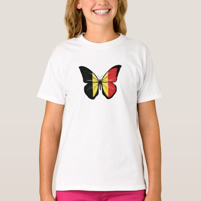 Belgisk fjärilsflagga t shirt (Framsida)
