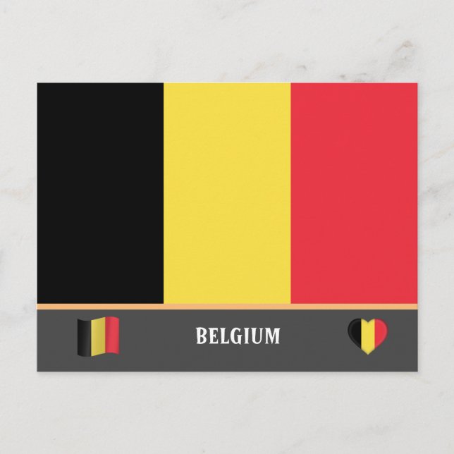 Belgisk flagg & Belgien resor / Belgien Vykort (Framsida)