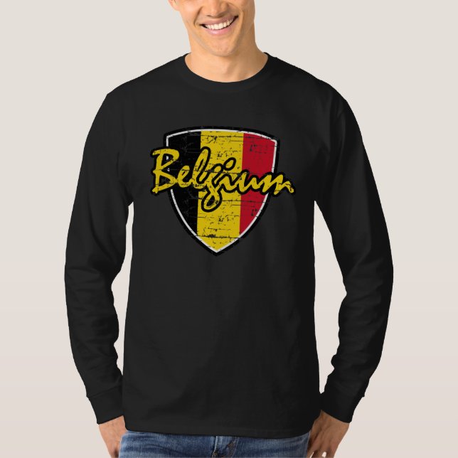 Belgisk flaggadesign tee shirt (Framsida)