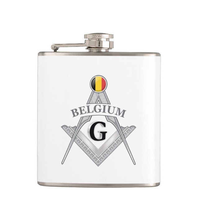 Belgisk frimureri tecken fickplunta (Framsidan)