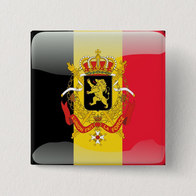 Belgisk glansig flagga knapp (Framsida)