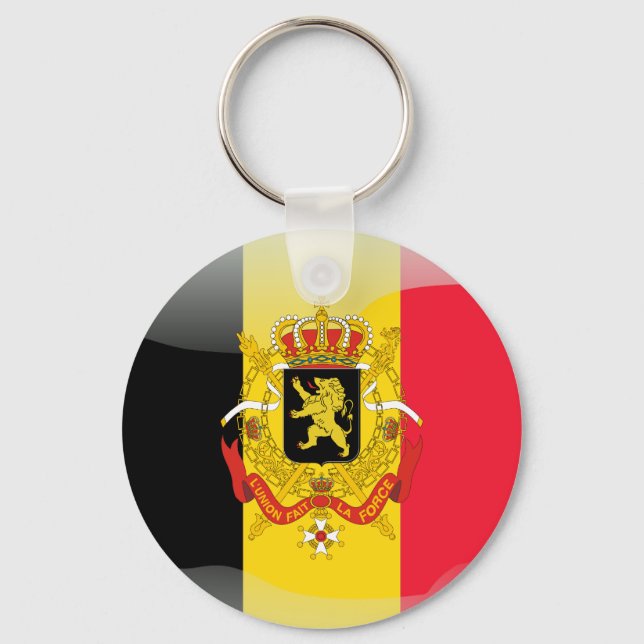 Belgisk glansig flagga nyckelring (Framsida)