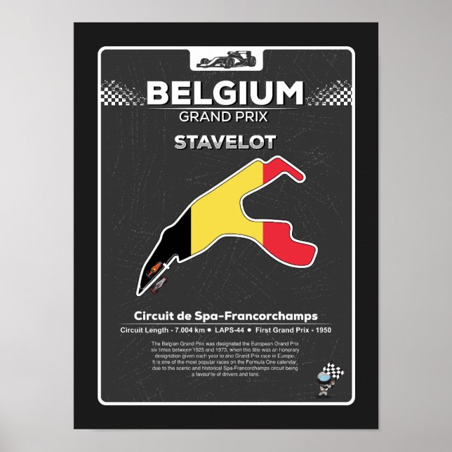 Belgisk GP-affisch Poster (Framsidan)