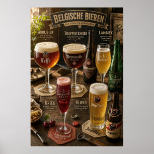 Belgisk guideplansch för ölbarsstilar poster