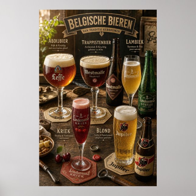 Belgisk guideplansch för ölbarsstilar poster (Framsidan)