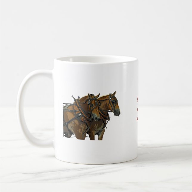 Belgisk Häst Dragteam Kaffemugg (Vänster)