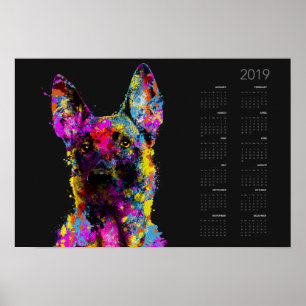 Belgisk herde för Malinois valp --Kalender 2019 Poster