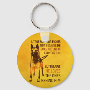 Belgisk herde - Malinois - riktig krigare Nyckelring