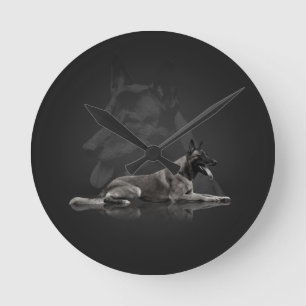 Belgisk herde - Malinois Rund Klocka