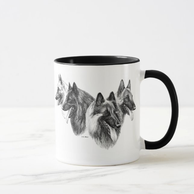 Belgisk herdeSheepdogTervuren Malinois mugg (Höger)