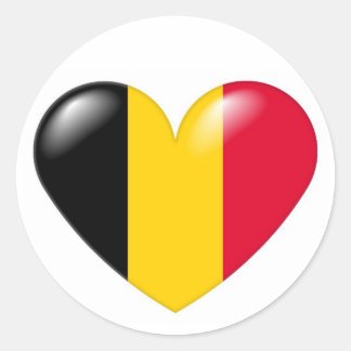 Belgisk hjärtaklistermärke - Coeur belge Runt Klistermärke