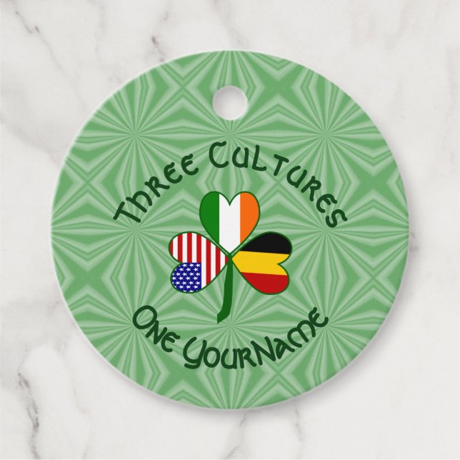 Belgisk Irish Shamrock Flagga Personlig Gåvor Etiketter (Framsida)