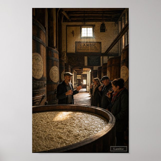 Belgisk Lambic Bryggeriatmosfär Plakat Poster (Framsidan)
