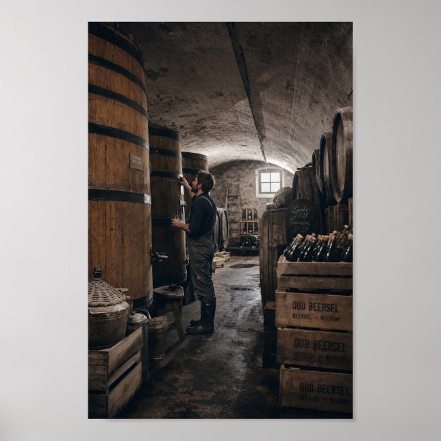 Belgisk Lambic Källare Hantverksritual Affisch (Framsidan)