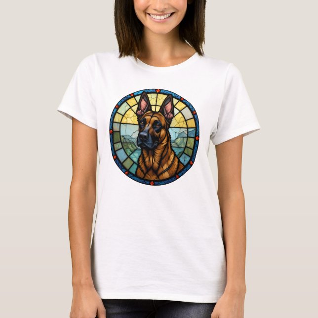 Belgisk laminisillustration av fastglaset Stil T Shirt (Framsida)