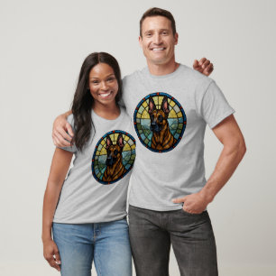 Belgisk laminisillustration av fastglaset Stil T Shirt