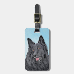Belgisk målarfärg - Cute Original Hund Art Bagagebricka
