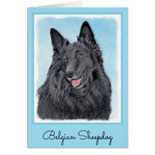 Belgisk målarfärg - Cute Original Hund Art Hälsningskort