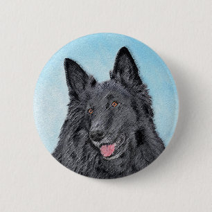 Belgisk målarfärg - Cute Original Hund Art Knapp
