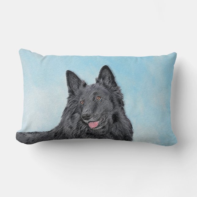 Belgisk målarfärg - Cute Original Hund Art Lumbarkudde (Framsida)