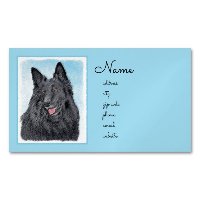 Belgisk målarfärg - Cute Original Hund Art Magnetiska Visitkort (Framsida)