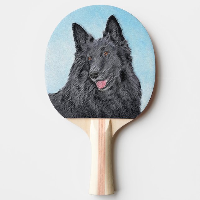 Belgisk målarfärg - Cute Original Hund Art Pingisracket (Framsidan)