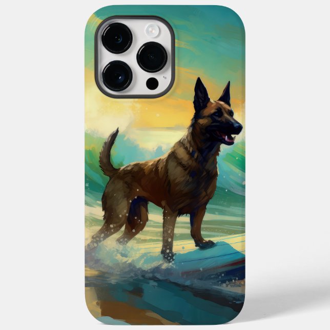 Belgisk malinoi Beach Surfing Painting (Baksida)