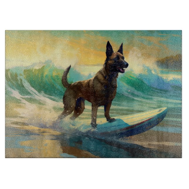 Belgisk malinoi Beach Surfing Painting (Framsidan)