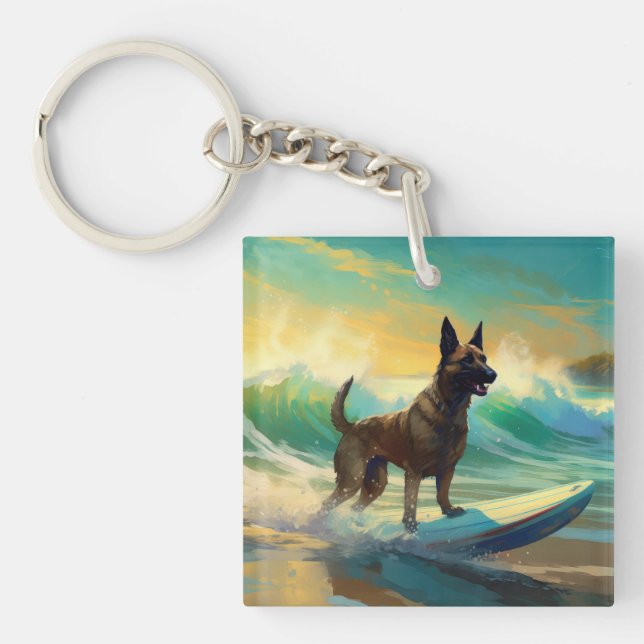 Belgisk malinoi Beach Surfing Painting (Framsidan)