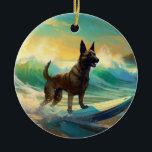 Belgisk malinoi Beach Surfing Painting Julgransprydnad Keramik<br><div class="desc">Lägg dig i den lekande världen i hund äventyr med den här fängslande målningen. En andlig hund tar sig till vågar och kör skickligt surfan på en strand som kysstes av sol. Den sjudande konsten fångar på ett vackert sätt kärnan i den upphetsning som finns vid sidan av när hund...</div>
