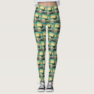 Belgisk malinoi Beach Surfing Painting Leggings