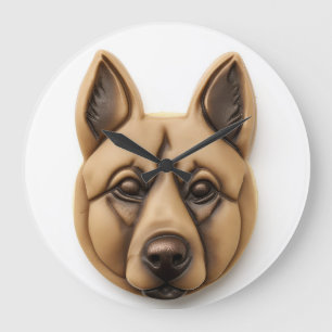 Belgisk Malinoi Hund 3D Inspirerad Stor Klocka