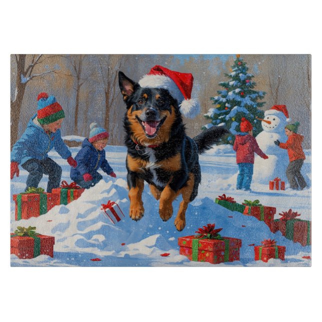 Belgisk Malinoi Jul Festiv Snö Scen (Framsidan)