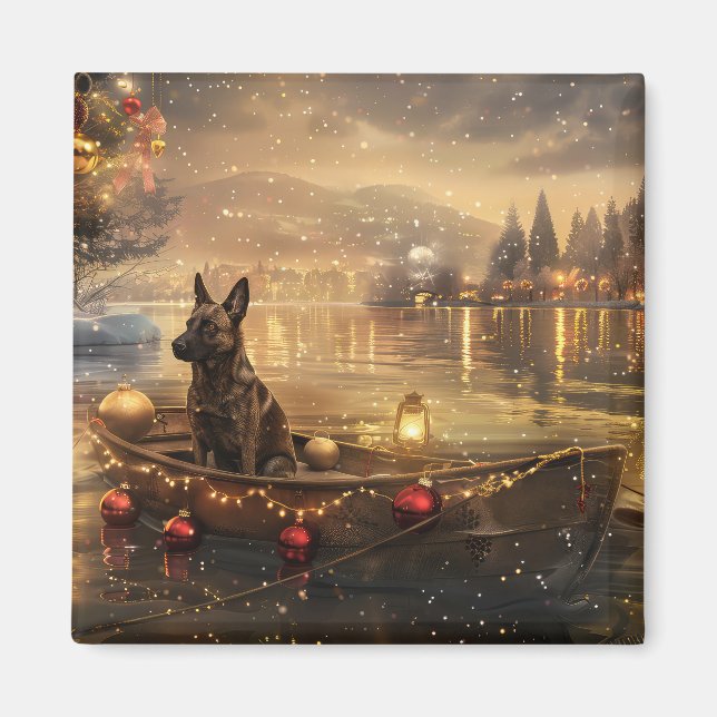 Belgisk Malinoi Julfirande Resa Magnet (Framsidan)