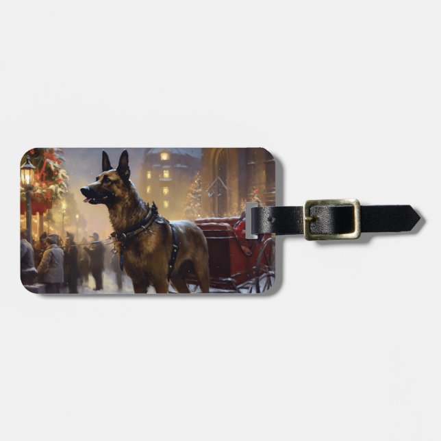 Belgisk Malinoi Julfirande Säsong Bagagebricka (Horisontell Framsida)