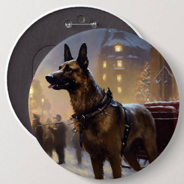 Belgisk Malinoi Julfirande Säsong Knapp (Framsida & baksida)