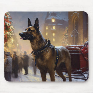 Belgisk Malinoi Julfirande Säsong Musmatta