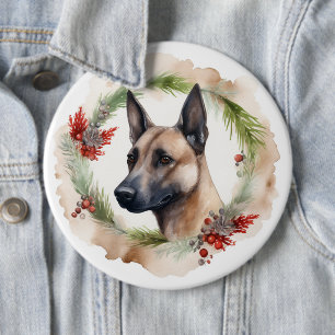 Belgisk Malinoi Julkrans Festlig Valp Knapp