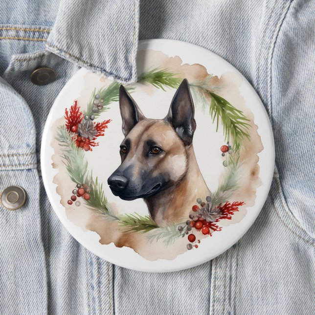 Belgisk Malinoi Julkrans Festlig Valp Knapp (In Situ)