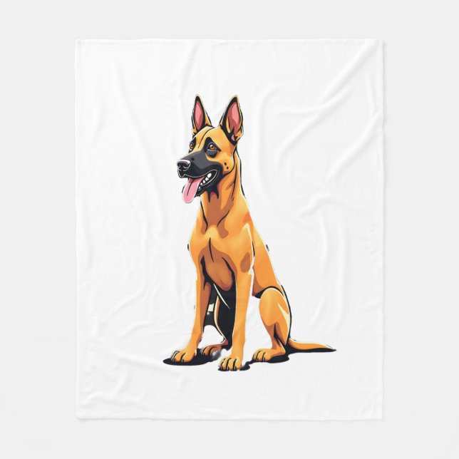 Belgisk Malinois (3) Fleecefilt (Framsidan)