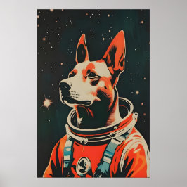 Belgisk Malinois Astronaut Affisch, Belgisk Poster