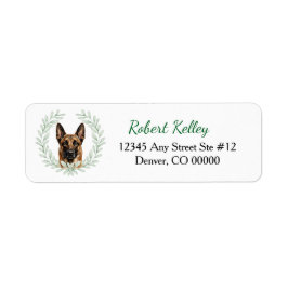 Belgisk Malinois Eukalyptusbladskrans Returadress Etikett