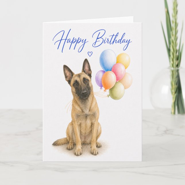 Belgisk Malinois födelsedag Kort (Framsida)