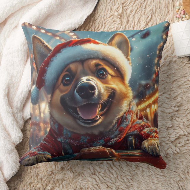 Belgisk Malinois Hund Rulltrappa Jul  Kudde (Filt)