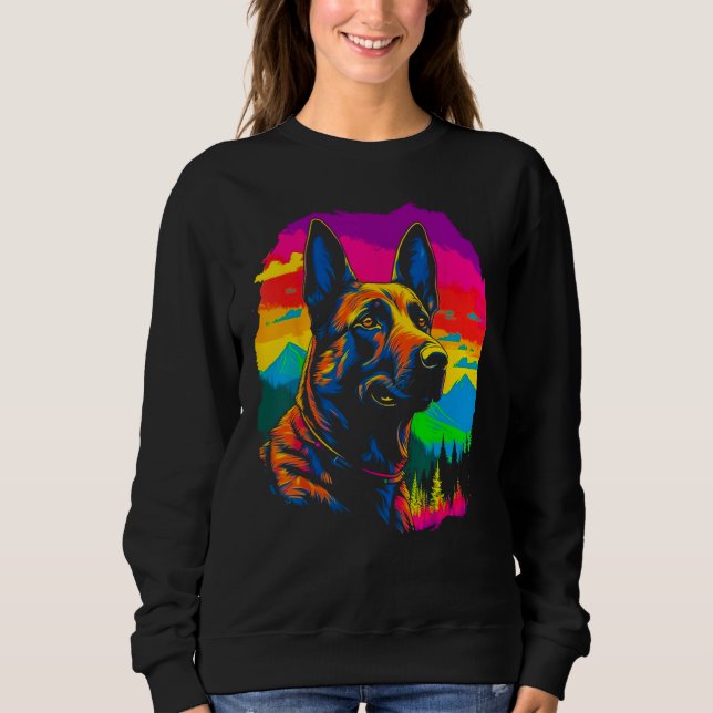 Belgisk Malinois Hund Skog T Shirt (Framsida)