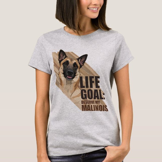 Belgisk Malinois Hundälskar Design T Shirt (Framsida)