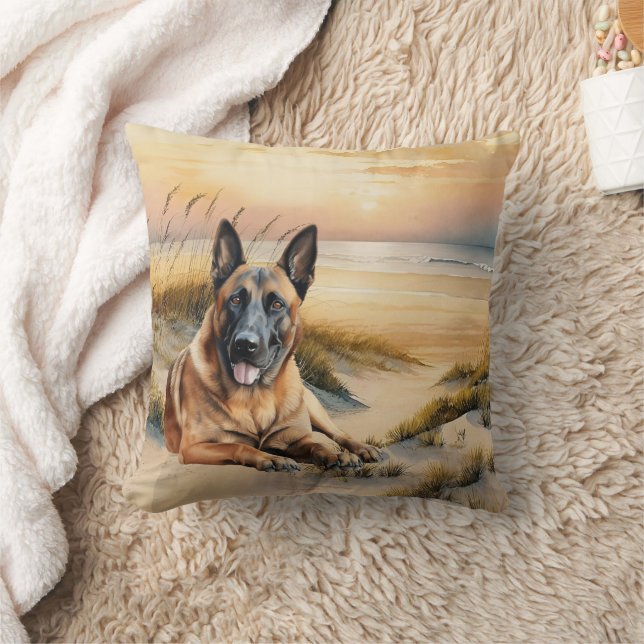 Belgisk Malinois Hundälskare Sandstrand Kudde (Filt)